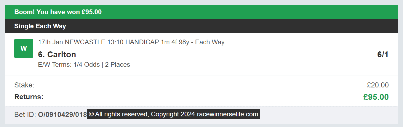 Race Winners Elite - Winner 2 - 2024-01-17