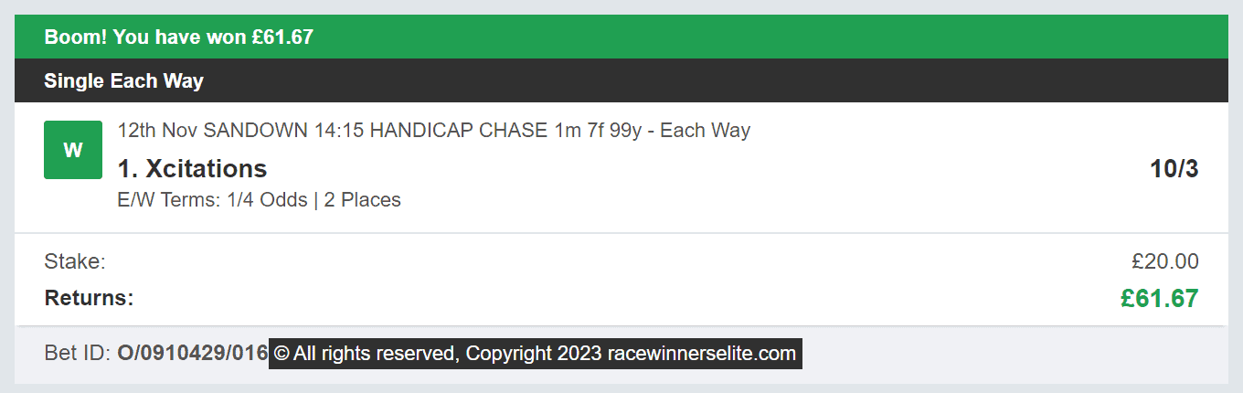 Race Winners Elite - Winner 3 - 2023-11-12